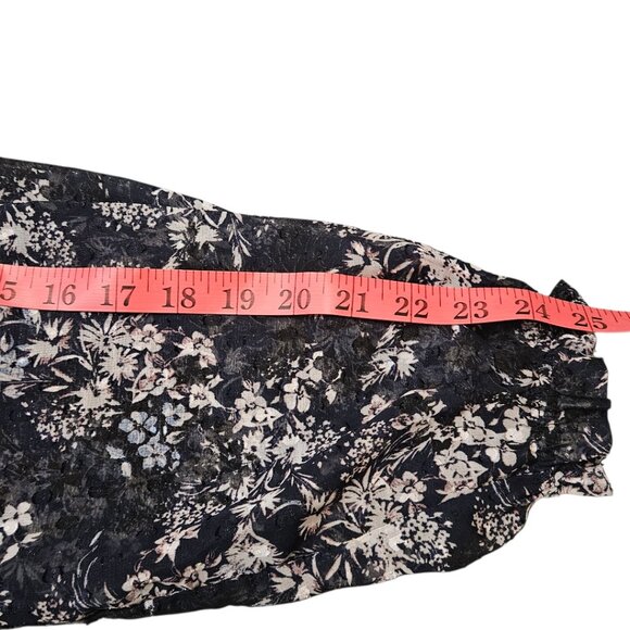 Laundry Black Stretchy Floral Blouse Small - Picture 9 of 10